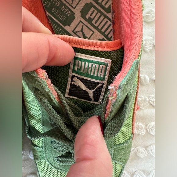 Puma 5000m Suede Running Sneakers In Green & Orange - Picture 7 of 11